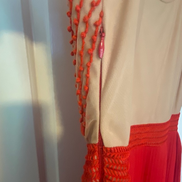 Anthropologie Rina Dhaka Red Maxi Dress Size 4 - Picture 7 of 9